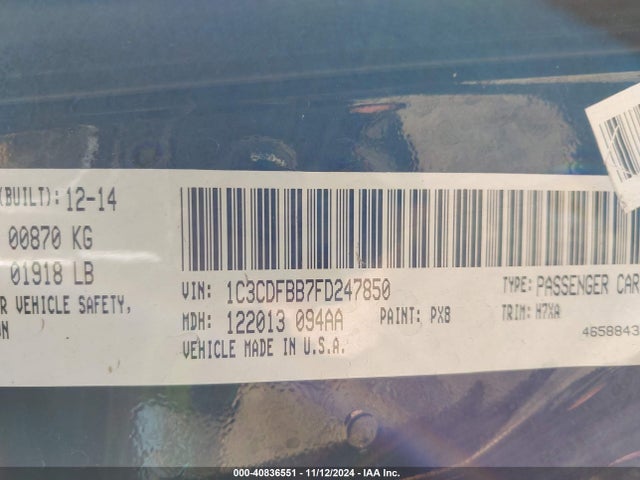 Dodge DART SXT 2015 1C3CDFBB7FD247850 Image 9