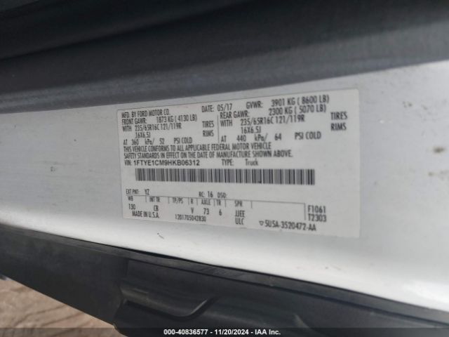 1FTYE1CM9HKB06312 Ford Transit-150