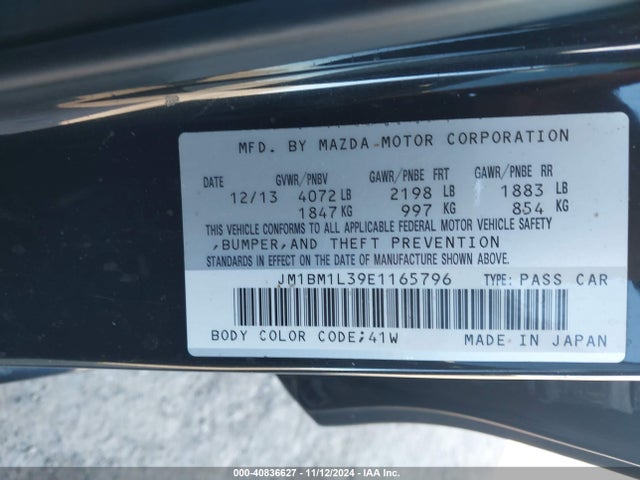 JM1BM1L39E1165796 Mazda Mazda3 S Touring