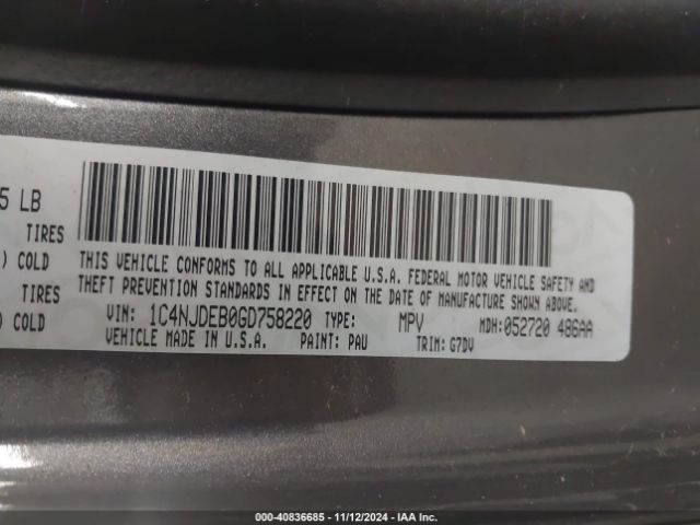 1C4NJDEB0GD758220 Jeep Compass Latitude