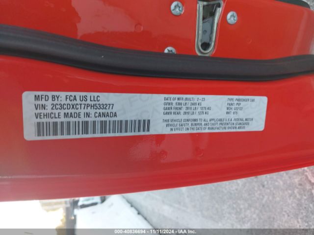 2C3CDXCT7PH533277 Dodge CHARGER R/T