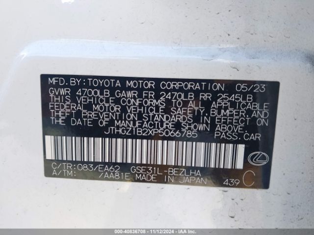 JTHGZ1B2XP5066785 Lexus Is 350 F Sport