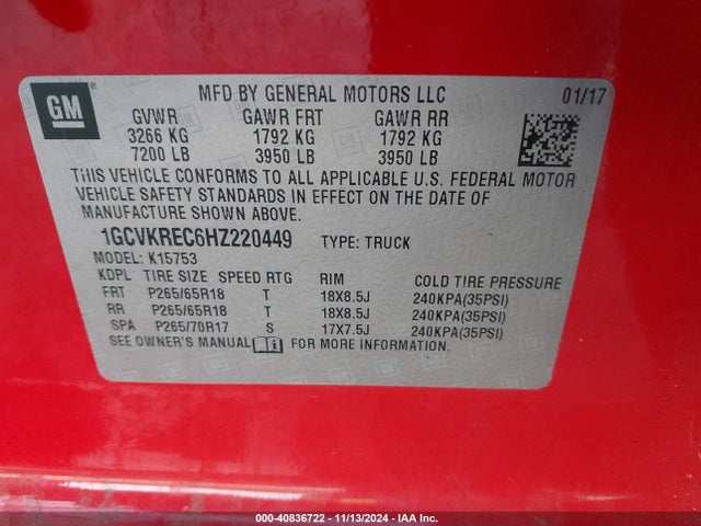 Chevrolet Silverado 1500 2lt 2017 1GCVKREC6HZ220449 Image 9