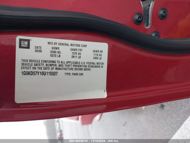 2006 CADILLAC DTS 1G6KD57Y16U115927 Photo 8