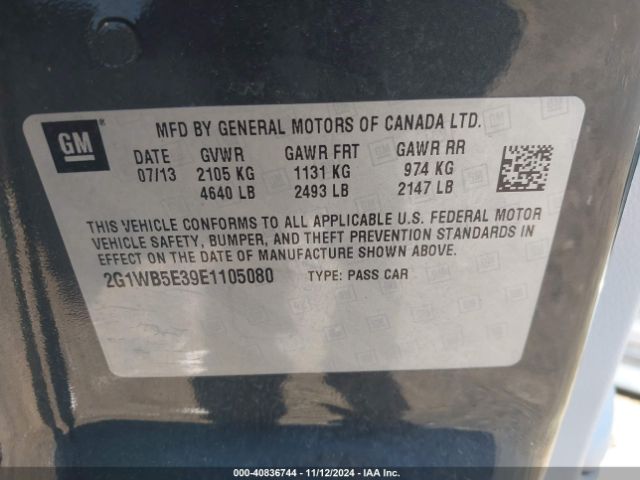2G1WB5E39E1105080 Chevrolet Impala Limited Lt