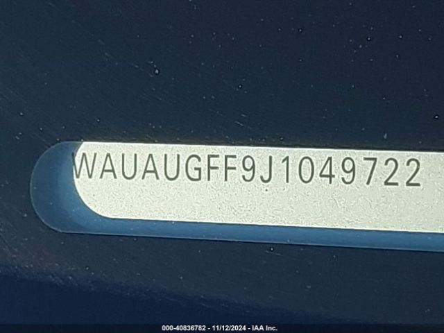 WAUAUGFF9J1049722 Audi A3 2.0t Premium/2.0t Tech Premium