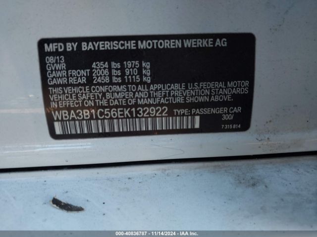 WBA3B1C56EK132922 BMW 320i