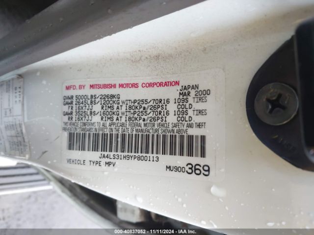 2000 MITSUBISHI MONTERO SPORT JA4LS31H9YP800113 Photo 8