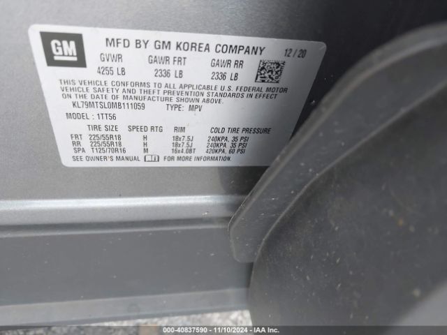 KL79MTSL0MB111059 Chevrolet Trailblazer Fwd Rs
