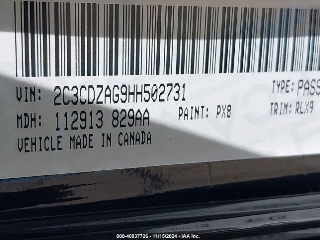 2C3CDZAG9HH502731 Dodge Challenger Sxt Plus