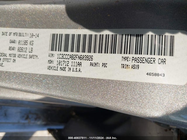 Chrysler 200 Limited 2015 1C3CCCAB2FN603926 Image 9