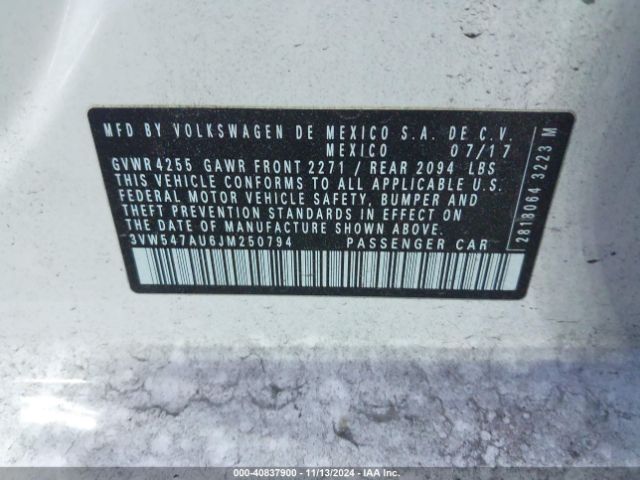 3VW547AU6JM250794 Volkswagen Golf Gti 2.0t Autobahn/2.0t S/2.0t Se
