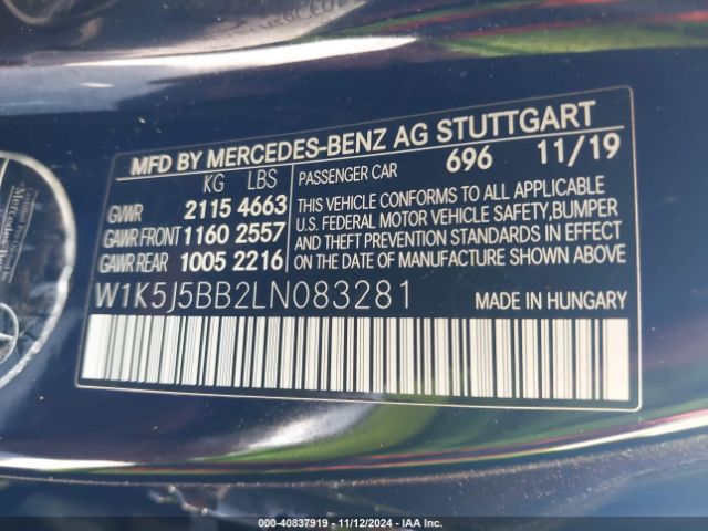 W1K5J5BB2LN083281 Mercedes-Benz Amg Cla 35 4matic