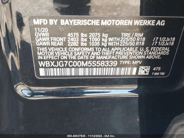 WBXJG7C00M5S58339 BMW X1 Sdrive28i