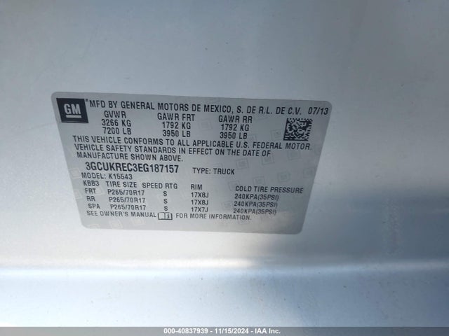 Chevrolet Silverado 1500 2lt 2014 3GCUKREC3EG187157 Image 9