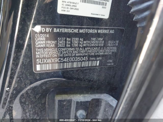 5UXWX9C54E0D35045 BMW X3 Xdrive28i