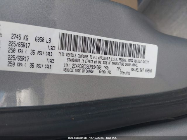 2C4RDGCG8ER154563 Dodge Grand Caravan Sxt