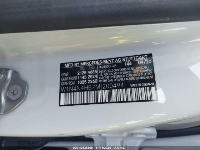W1N4N4HB7MJ200494 Mercedes-Benz Gla 250 4matic