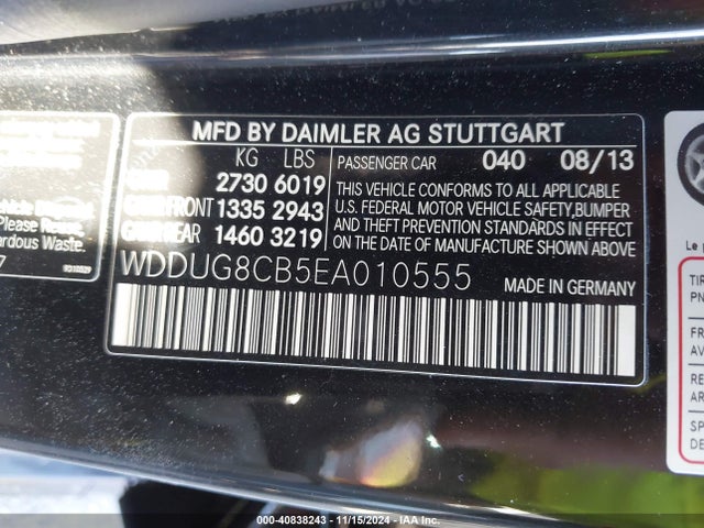 WDDUG8CB5EA010555 Mercedes-Benz S 550