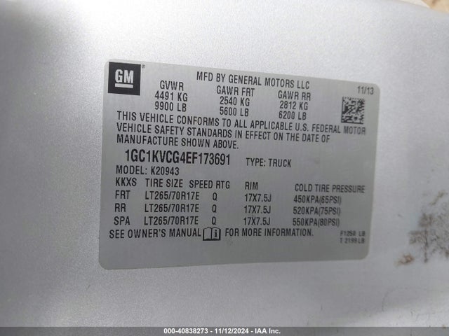 1GC1KVCG4EF173691 Chevrolet Silverado 2500hd Work Truck