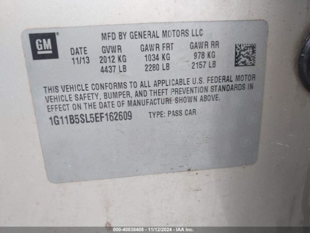 1G11B5SL5EF162609 Chevrolet Malibu 1ls