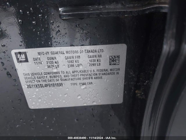Chevrolet Impala 1fl 2015 2G11X5SL4F9181695 Image 9