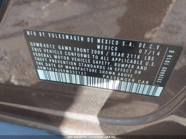 3VW1K7AJ5EM332127 Volkswagen Jetta 2.0l S