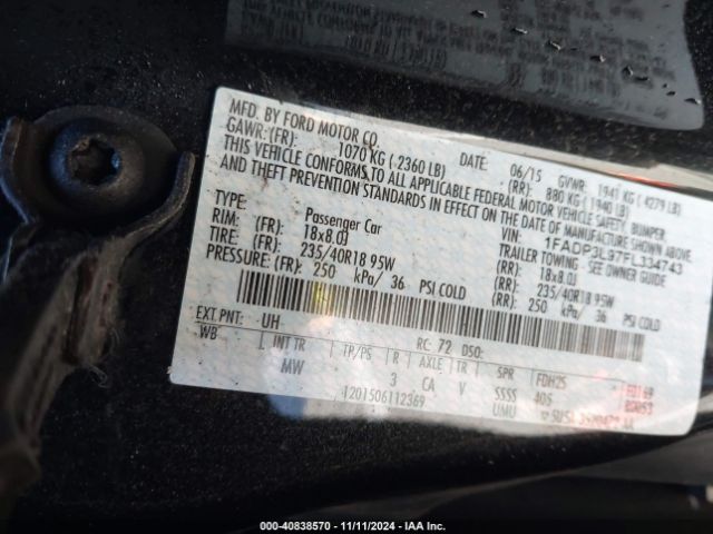 1FADP3L97FL334743 Ford FOCUS ST