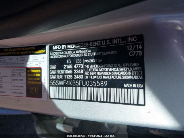 55SWF4KB5FU035589 Mercedes-Benz C 300