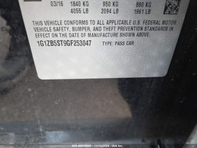 1G1ZB5ST9GF253047 Chevrolet MALIBU LS