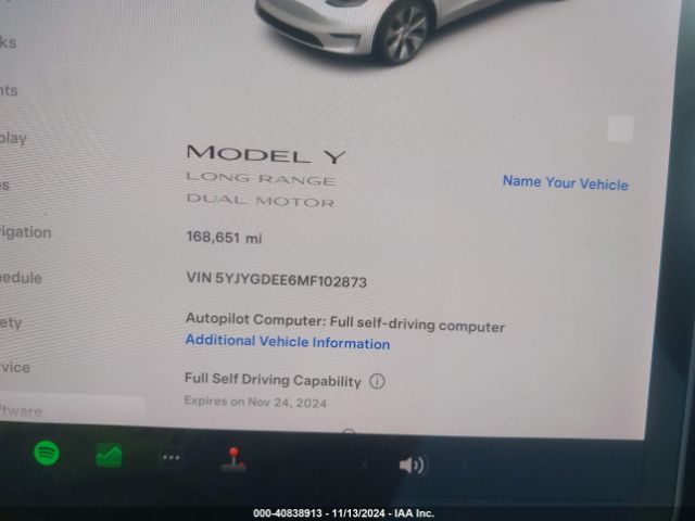 5YJYGDEE6MF102873 Tesla Model Y Long Range Dual Motor All-wheel Drive