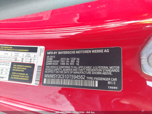 2013 MINI ROADSTER WMWSY3C51DT594562 Photo 8