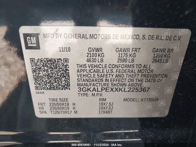 3GKALPEXXKL225367 GMC Terrain Slt