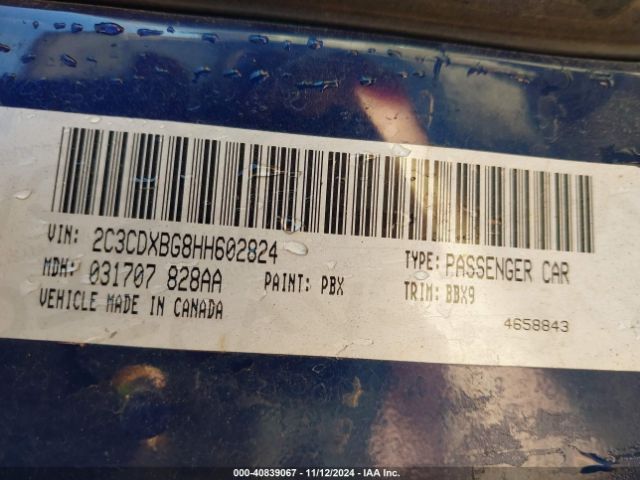2C3CDXBG8HH602824 Dodge Charger Se Rwd