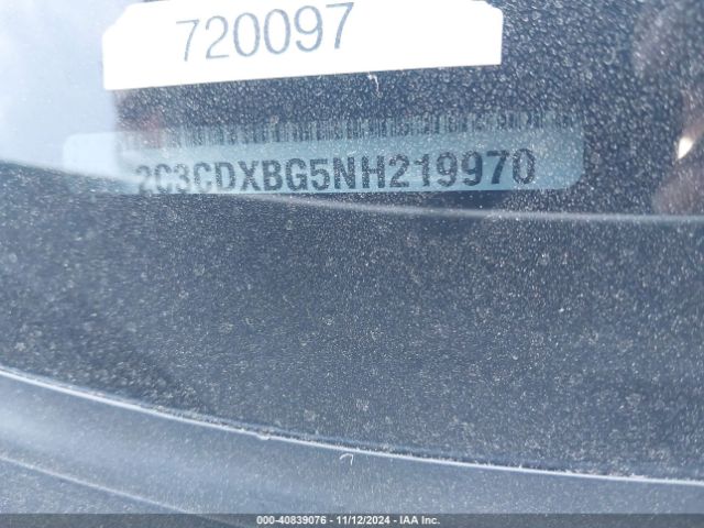 2C3CDXBG5NH219970 Dodge Charger Sxt Rwd