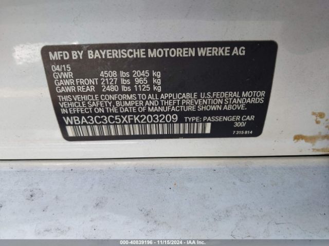 WBA3C3C5XFK203209 BMW 320i Xdrive