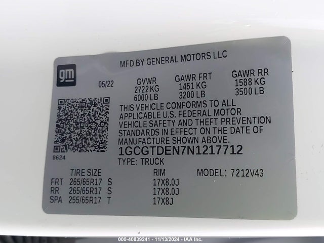 1GCGTDEN7N1217712 Chevrolet Colorado 4wd  Long Box Z71