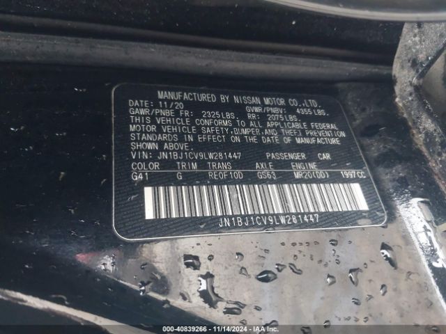 JN1BJ1CV9LW281447 Nissan Rogue Sport S Fwd Xtronic Cvt
