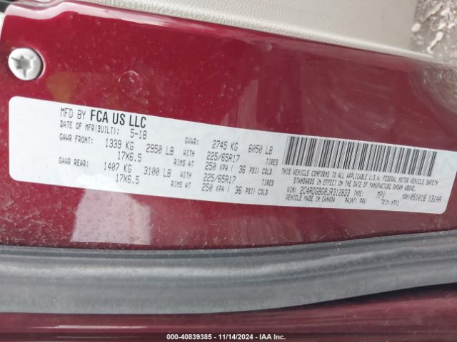 2C4RDGBG8JR312833 Dodge Grand Caravan Se