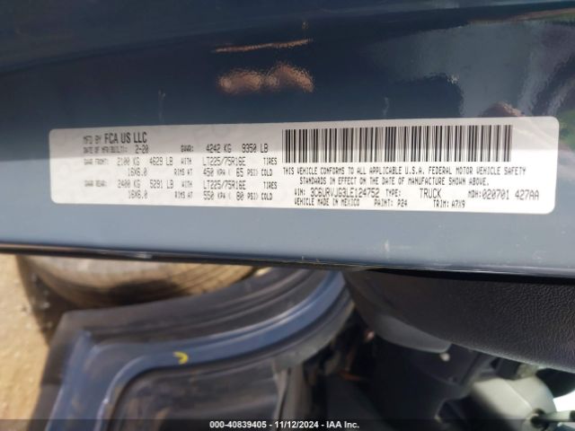 3C6URVJG3LE124752 RAM Promaster 3500 Cargo Van High Roof 159 Wb Ext