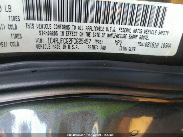 1C4RJFCG2FC625457 Jeep Grand Cherokee Overland