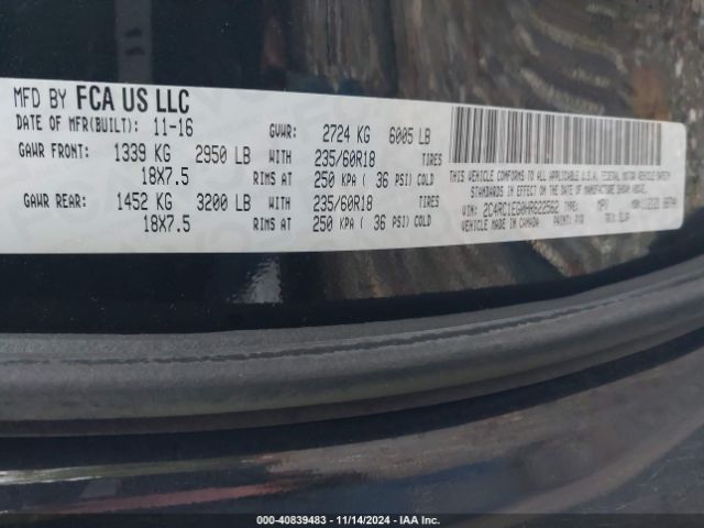 2C4RC1EG0HR622562 Chrysler Pacifica Touring-l Plus