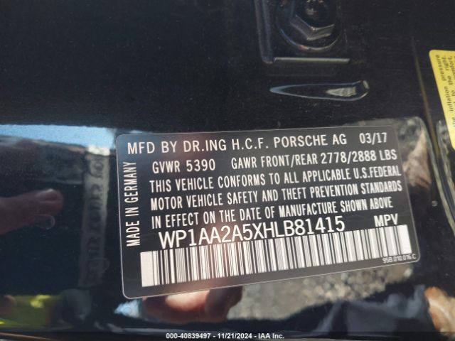WP1AA2A5XHLB81415 Porsche Macan