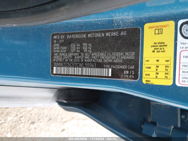 2012 MINI COOPER S COUNTRYMAN WMWZC5C57CWL55961 Photo 8