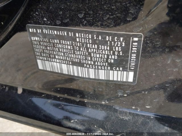 3VWBM7BU8RM034314 Volkswagen Jetta 1.5t Sport