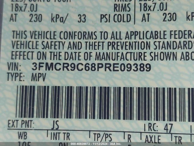 3FMCR9C68PRE09389 Ford Bronco Sport Outer Banks