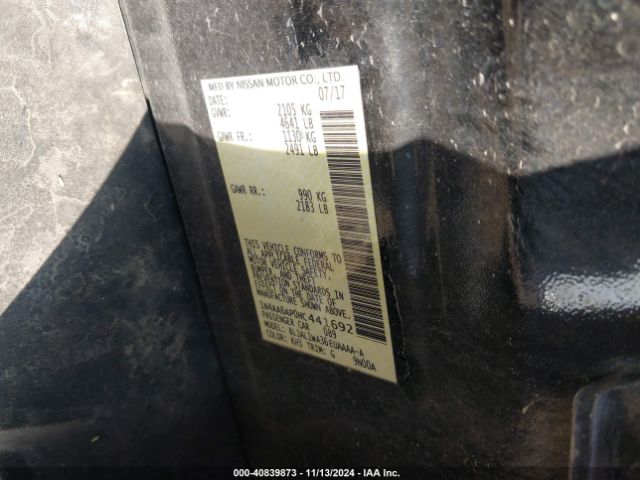 1N4AA6AP0HC441692 Nissan Maxima 3.5 Sr