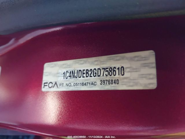 1C4NJDEB2GD758610 Jeep Compass Latitude