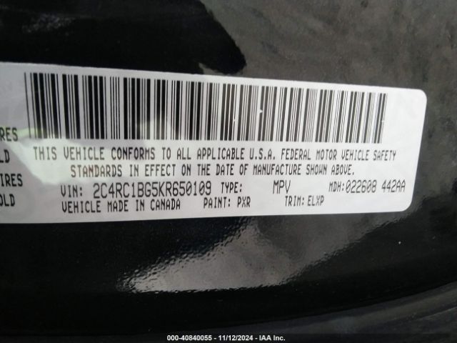 2019 CHRYSLER PACIFICA 2C4RC1BG5KR650109 Photo 8