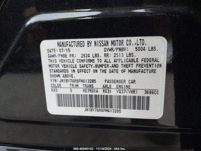JN1BV7AR6FM413285 Infiniti Q50 Premium